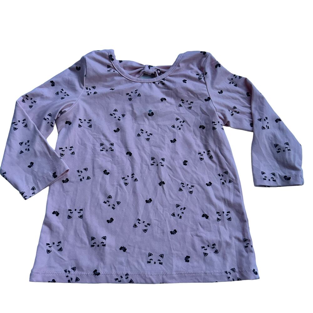 Girls Pink Emma & Elsa Long Sleeve Cat Print Tee Size 5